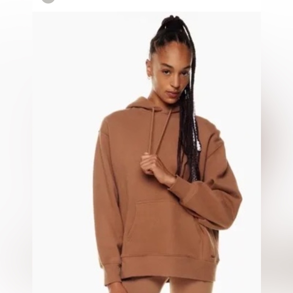 Aritzia TNA Cozy Fleece Boyfriend Hoodie in Brown size XS - Picture 9 of 9